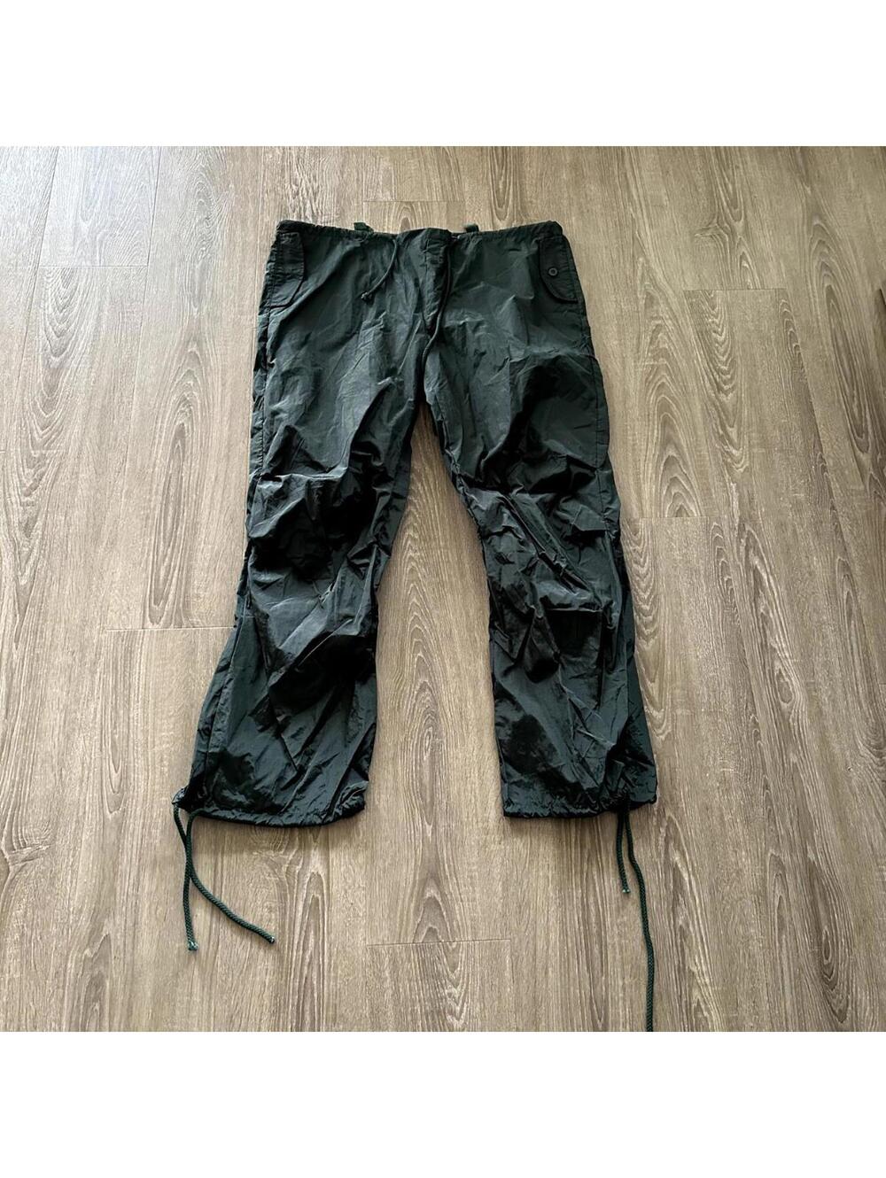 Dark Green Oversized Low Rise Cargo Pants